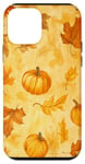 Coque pour iPhone 12 mini Aquarelle jaune tropical feuilles d'automne et citrouilles