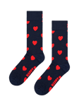 Happy Socks Heart Socks, One Size, Navy/Red