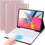 Coque Clavier Avec Touchpad Pour Ipad Mini 6 8,3 Pouces 2021,Modèle A2567/A2568/A2569,Azerty Clavier Bluetooth Détachable Avec Pavé Tactile,Coque Housse Cover Avec Fente,Or Rose