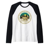 The Mountains Are Calling And I Must Go Camping Design Raglan Baseball Tee