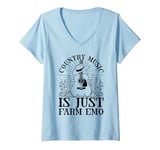 Womens Country Music Is Just Farm Emo V-Neck T-Shirt