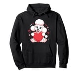 Cute Poodle Love Heart Valentines Day Poodle Lover Pullover Hoodie