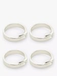 John Lewis Metal Band Napkin Rings, Set of 4, Silver