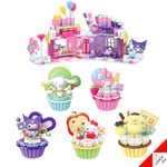 Sanrio 6-Type Block Desert Shop Cup Cake Toy-Kitty Cinnamoroll Kuromi My Melody