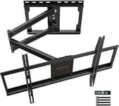 Support Mural Pour Tv Longue Portee,Pivotant A 180 Degres Avec Bras Articules De 838Mm,Inclinable Et Extensible Pour Television Plat Et Incurve 32-75 Pouces Jusqu'A 45Kg,Vesa 600X400Mm