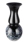 GILDE Vase décoratif - Grand Vase décoratif Moderne - en Verre coloré - Fabriqué à la Main - Hauteur : 43 cm - Noir et Blanc