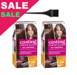 Lot de 2 couleurs de cheveux L'Oréal Casting Creme Gloss 618 Vanilla Mocha