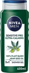 NIVEA MEN Sensitive Pro Hemp Shower Gel 400ml AlcoholFree Sensitive Skin Mens Sh