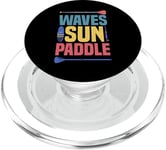 Waves Sun Paddle Stand Up Paddleboard Design pour homme PopSockets PopGrip pour MagSafe