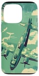 Coque pour iPhone 13 Pro Bombardier B-17G Green Pop Art Tropical B-17 Flying Fortress de la Seconde Guerre mondiale