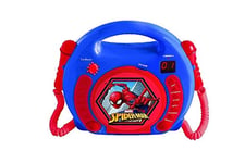 Lexibook Marvel Spider-Man Peter Parker Lecteur CD pour enfant avec 2 microphones jouets, prise écouteurs, à piles, Bleu/Rouge, RCDK100SP