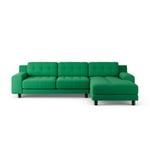 Habitat Hendricks Right Hand Corner Sofa - Green Black Leg Emerald 4 Seater