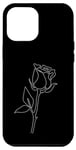 Coque pour iPhone 12 Pro Max Rose Fleur Abstraite Dessin Minimaliste one Line Art