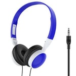 Filaire Pliable 3.5mm HiFi Audio Basse Casque 9D Stéréo Gaming Casque pour Téléphone Tablette PC Professionnel Studio Casque-Bleu Foncé