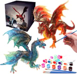 Peinture Dragon Jouets Kits Pour Enfants Art Et Artisanat 3-12 Ans Garçons Filles Diy Figurines De Dragon À Peindre Anniversaire Accessoires De Fête - Deux Dragons À Une Tête