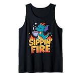 Sippin’ Fire Cute Dragon Tea Lover Tank Top