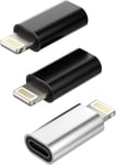 Lot De 3 Adaptateurs Lightning Vers Usb C-Câble De Charge-Adaptateur Type C-Écrou Vers Lightning Mâle-Câble D'alimentation-Accessoire Pour Iphone 14 13 12 11 Pro Max Mini 7 8 Plus X Xs Xr