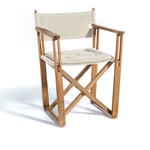 Skargaarden - Kryss Dining Chair, Teak, Beige Papyrus Fabric - Ulkona käytettävät ruokailutuolit - Björn Hultén