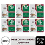 Nescafe Dolce Gusto Starbucks Coffee Pods 6x Boxes / 72 Caps Cappuccino