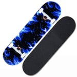 Zwy Multiple Designs Mini Longboard Skateboard,Standard Skateboards 7 Ply Russian Maple Complete Skateboard Cruiser Skateboard with Handle for Beginners Sports (Color : 4)