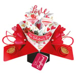 With Love To My Brilliant Boyfriend Valentine's Pop Up Card 3D Greeting Cards