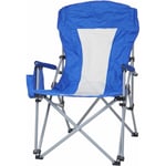 HHG - Chaise de camping 495, chaise pliante chaise de pêcheur chaise de régie, lavable housse de protection acier tissu/textile, bleu - blue