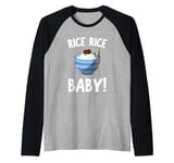 Cool Rice Design For Men Women White Food Cooker Rice Lover Raglan Baseball Tee