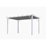 Pergola avec toile d'ombrage - Autoportée - Aluminium - 12m²  