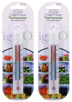 2 Pack Fridge Freezer Thermometer Temperature Checker Hanging Hook Kitchen