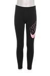 Nike G NSW Favorites GX Legging Pantalon de Sport Fille, Black/(Pink), FR : M (Taille Fabricant : M)