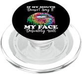 If My Mouth Doesn't Say It My Face Definitely Will Peace PopSockets PopGrip for MagSafe