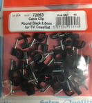 Cable Clips Round Black 6mm TV Coax Satellite Phone Electrical Wire Internet X40