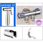 Pommeau de douche à main en acier inoxydable pour lavement anal,autonettoyant,pulvérisateur de bidet,déterminer,lavage des toilettes,PLANdouchette WC,K5 - Type package 12