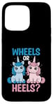 Coque pour iPhone 15 Pro Max Wheels Or Heels Licorne Sexe Révélez Future Parent Papa Maman