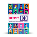 Cut Games Keep It 100: The Card Game by Cut - Surprising Surveys - Social Intelligence Guessing Game - Perfect Adult Card Game for Parties and Game Night