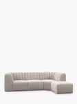 John Lewis Flow RHF Chaise End Sofa, Easy Clean Soft Boucle Natural