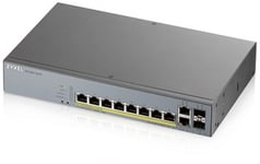 Zyxel gs1350-12hp, 12 port managed cctv poe switch, long range, 130w (1 year ncc pro pack license bundled)