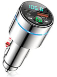 Bluetooth Car Adapter 5.3, Mohard All-Metal PD 30W & QC3.0 18W Fast Car Charger, Wireless FM Radio Car Kit FM Transmitter for Car, Noise Cancelling Hands-Free Call, Hi-Fi Music, Ring Light