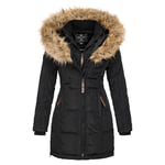 Geographical Norway BEAUTIFUL Femme/Women – Doudoune/Manteau Femme, Parka avec fourrure – Blouson polaire chic pour l’hiver, veste longue femme (as4, alpha, m, regular, regular, Noir, M)