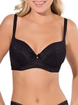 Smart & Sexy Women's Perfect T-Shirt Bra, Black Hue (Lace/Micro), 36A