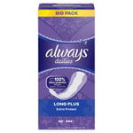 Always Dailies Womens Extra Protect Long Plus (40 Pads) Big Pack Breathable Flex