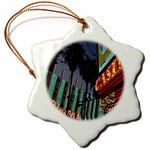 3dRose Neon Casinos, Freemont Street, Las Vegas, Nevada, Julien Mcroberts Snowflake Ornament, Multi-Colour, 3-Inch