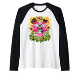 Cute Sunflower Pattern For Women Pink Valentines Day Gnome Raglan Baseball Tee