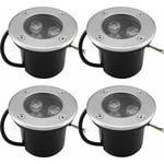 Spot led extérieur encastrable 4 pack 3W IP65 Spot Encastrable Terrasse Rond 270 Lumen Lampe d'éclairage pour Jardin Chemin Cour Garage,230V