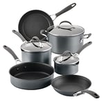 Circulon Scratch Defense Induction Hob Pan Set of 6 - Pots and Pans Sets Non Stick with Extreme Non Stick, Dishwasher & Oven Safe Cookware, Graphite Pewter Finish