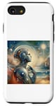 Coque pour iPhone SE (2020) / 7 / 8 Leonardo Da Vinci Robot Femme