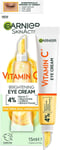 Garnier Eye Cream, with 4% Vitamin C, Brightening Eye Treatment for Dark Circles