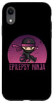 Coque pour iPhone XR Epilepsy Ninja Support de sensibilisation à l'épilepsie avec ruban violet