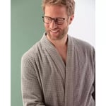 Cawö Våfflad Morgonrock Herr Kimono 5508-779 Graphit (58 - XL)