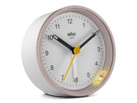 Braun Bc12, Quartz Vekkerklokke, Rund, Rosa, Hvit, Analog, Gult, Batteri